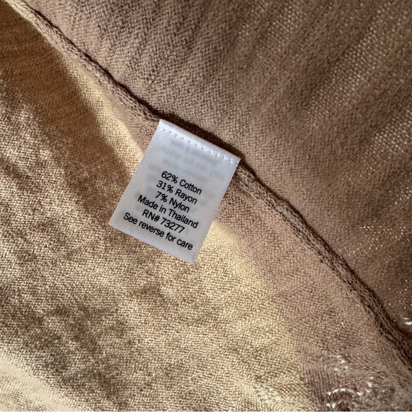 Beige Cardigan Large Lace Trim Open Front Cozy Quiet Luxury Coastal Grandma - Picture 8 of 12